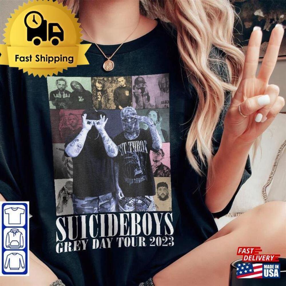 Limited Suicide Boys Tee Grey Day Tour   T-Shirt Eras Style Classic